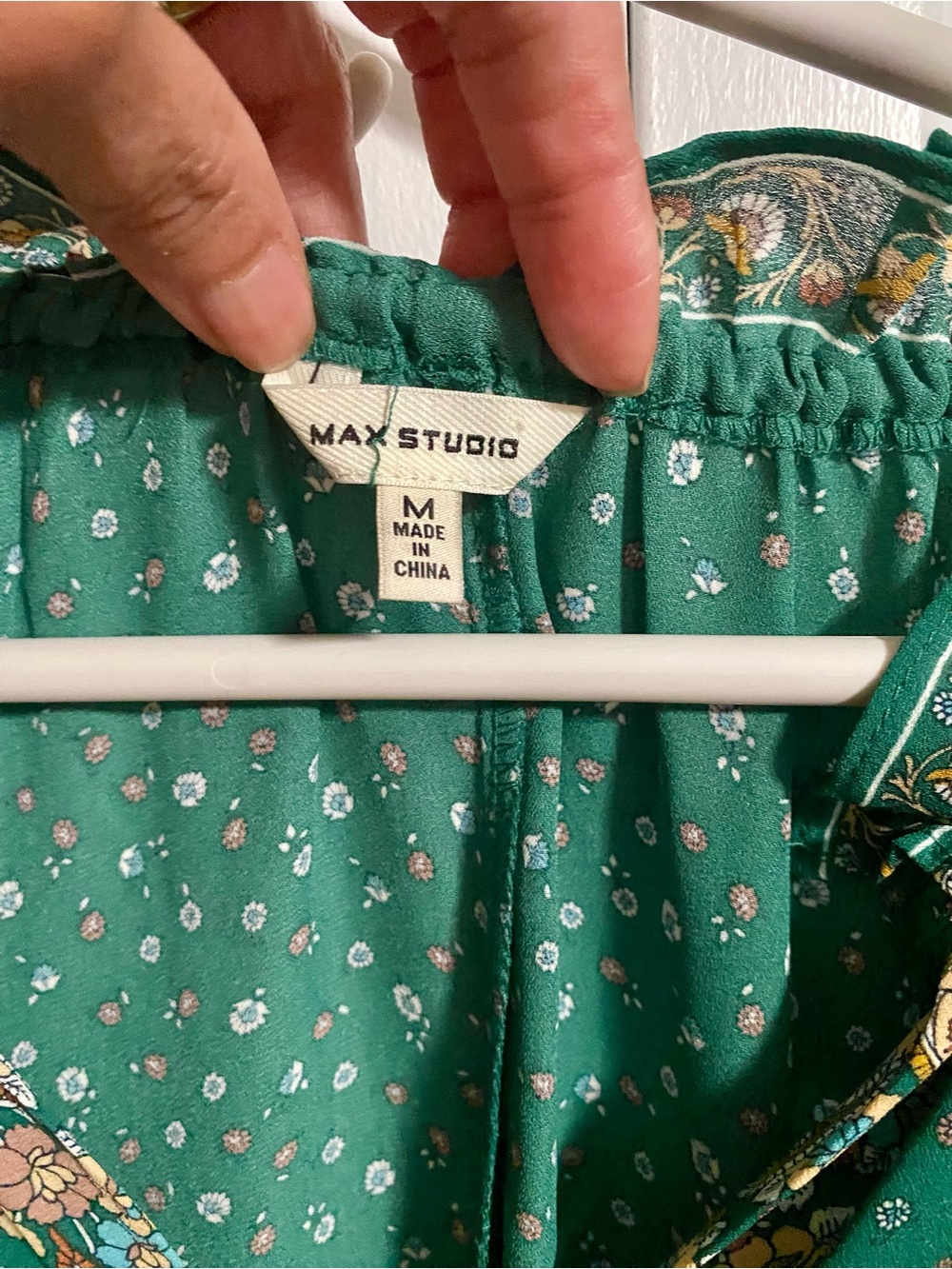 Max Studio Emerald Green Paisley Tunic Dress - Picture 3 of 3